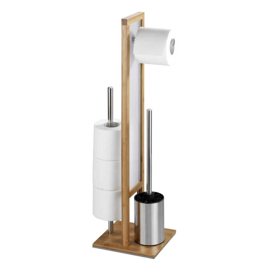 WENKO 24391100 - Scopino WC RIVALTA 18x70 cm marrone/bianco/nero