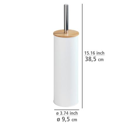 WENKO 24393100 - Scopino WC TORTONA 9,5x38,5 cm bianco/marrone