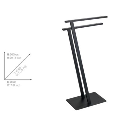 WENKO 24396100 - Porta asciugamani LIRIO 20x40 cm nero