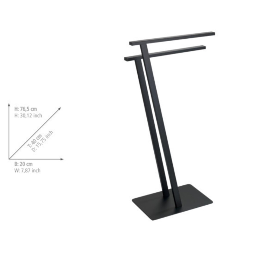 WENKO 24396100 - Porta asciugamani LIRIO 20x40 cm nero