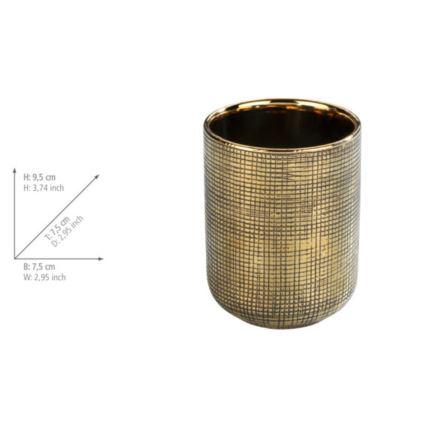 WENKO 24400100 - Bicchiere portaspazzolini RIVARA 7,5x9,5 cm oro