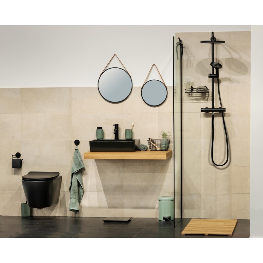 WENKO 24424100 - Specchio BORRONE 40x40 cm nero/argento