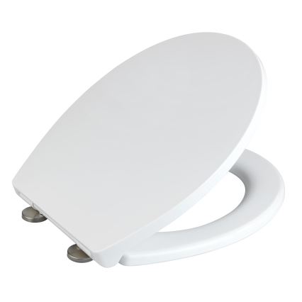 WENKO 24516100-WC sedile WC portata 300/350 kg 37x44,5 cm bianco/argento