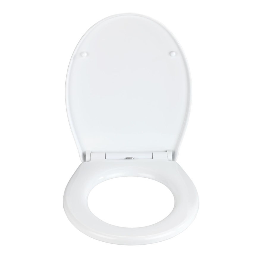 WENKO 24516100-WC sedile WC portata 300/350 kg 37x44,5 cm bianco/argento