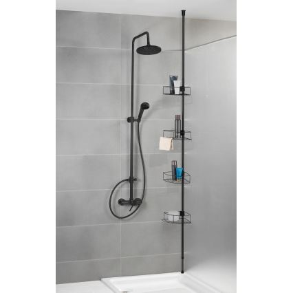 WENKO 24568100-Mensola angolare DOLCEDO 31x230 cm acciaio inossidabile/nero
