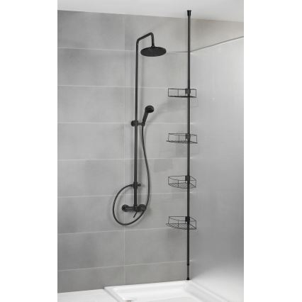 WENKO 24568100-Mensola angolare DOLCEDO 31x230 cm acciaio inossidabile/nero