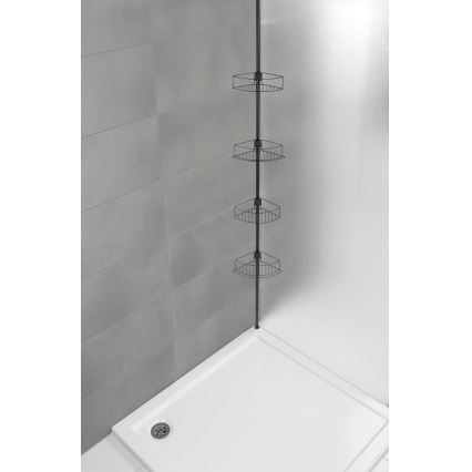 WENKO 24568100-Mensola angolare DOLCEDO 31x230 cm acciaio inossidabile/nero