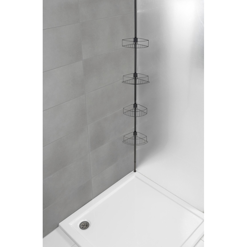 WENKO 24568100-Mensola angolare DOLCEDO 31x230 cm acciaio inossidabile/nero