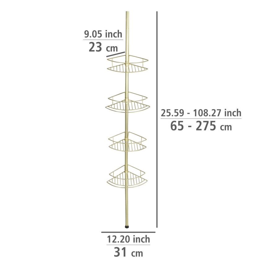 WENKO 24569100-Mensola angolare DOLCEDO 31x275 cm dorata