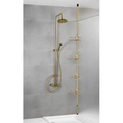 WENKO 24569100-Mensola angolare DOLCEDO 31x275 cm dorata