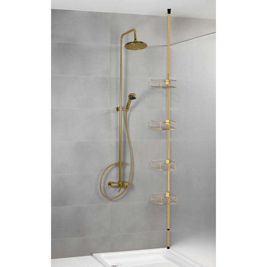 WENKO 24569100-Mensola angolare DOLCEDO 31x275 cm dorata