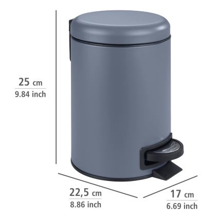 WENKO 24635100 - Cestino LEMAN 17x25 cm blu/nero