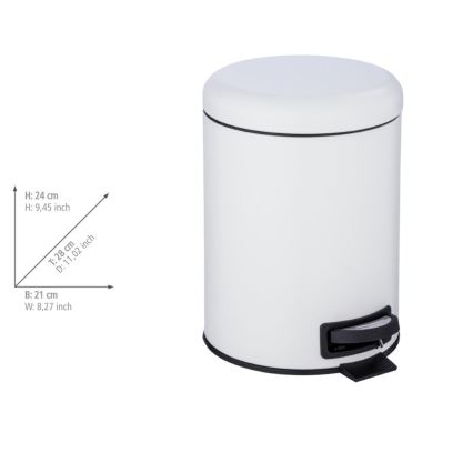 WENKO 24678100 - Cestino LEMAN 21x24 cm bianco/nero