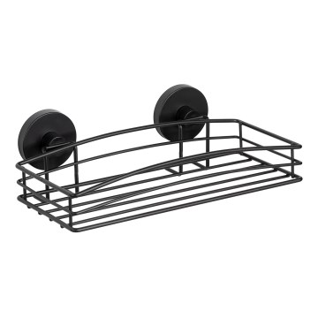 WENKO 24732100 - Mensola VACUUM-LOC rotonda nera 26 x 14 cm