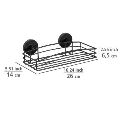 WENKO 24732100 - Mensola VACUUM-LOC rotonda nera 26 x 14 cm