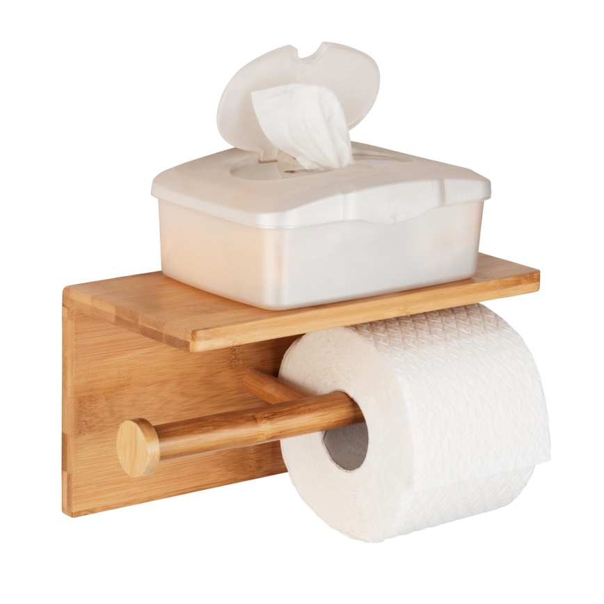 WENKO 24745100 - Portarotolo per carta igienica BAMBUSA 25x13 cm marrone