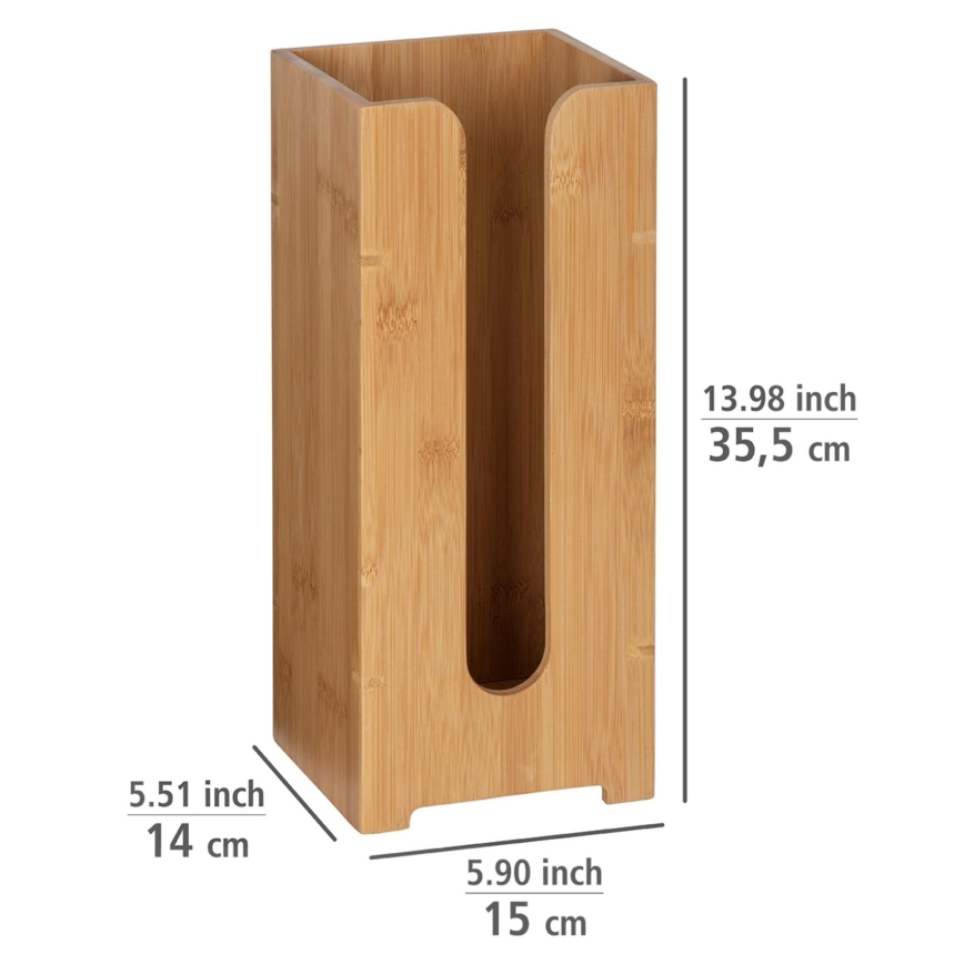 WENKO 24749100 - Porta rotolo per carta igienica BAMBUSA 15x35,5 cm marrone