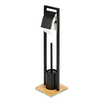WENKO 24751100 - Set WC BAMBU⁠SA 18x72,5 cm nero/marrone