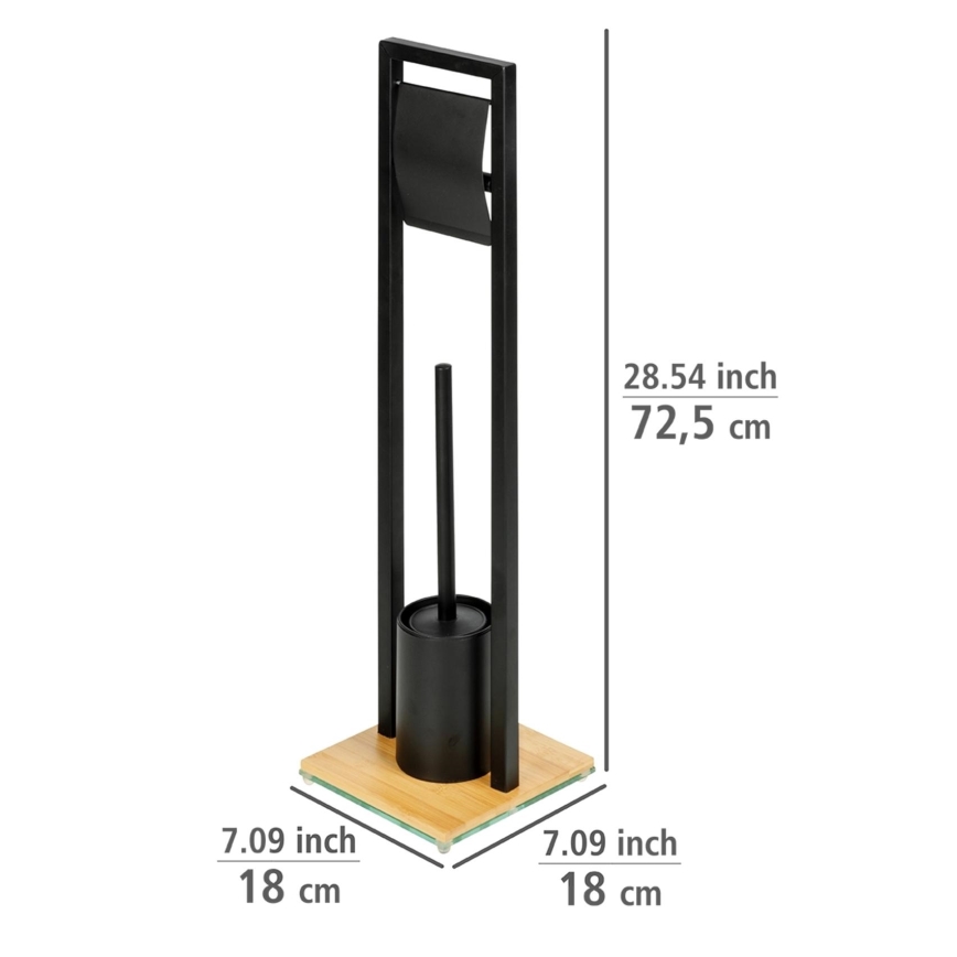 WENKO 24751100 - Set WC BAMBU⁠SA 18x72,5 cm nero/marrone