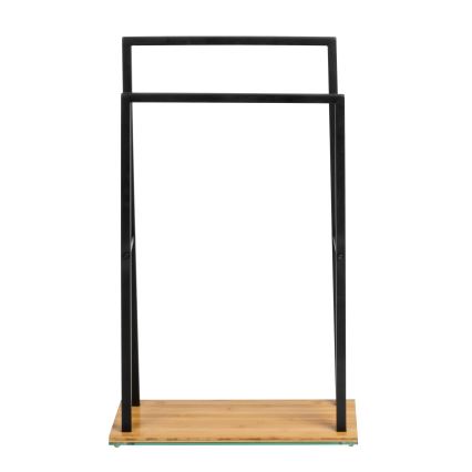 WENKO 24752100 - Porta asciugamani BAMBUSA 46x80 cm nero/marrone