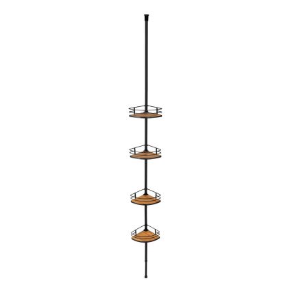 WENKO 24756100-Mensola angolare DOLCEDO 31x20 cm acciaio inox/nero/marrone