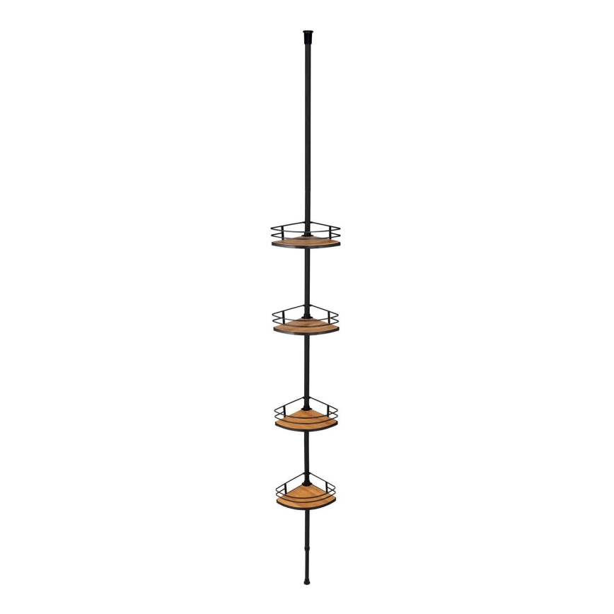WENKO 24756100-Mensola angolare DOLCEDO 31x20 cm acciaio inox/nero/marrone