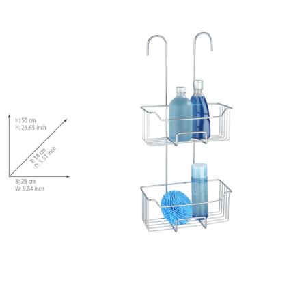 WENKO 24758100 - Mensola doccia MILO 25x55 cm argento/trasparente