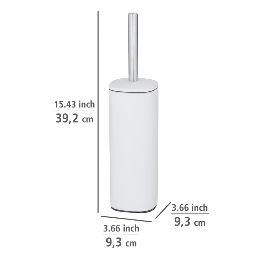 WENKO 24776100 - Scopino WC ALASSIO 9,3x39,2 cm acciaio inox/bianco