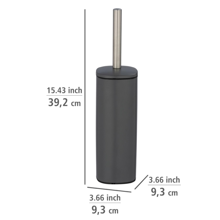 WENKO 24777100 - set per WC ALASSIO 9,3x39,2 cm acciaio inossidabile/grigio