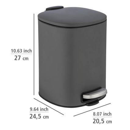 WENKO 24780100 - Cestino ALASSIO 20,5x27 cm grigio/nero
