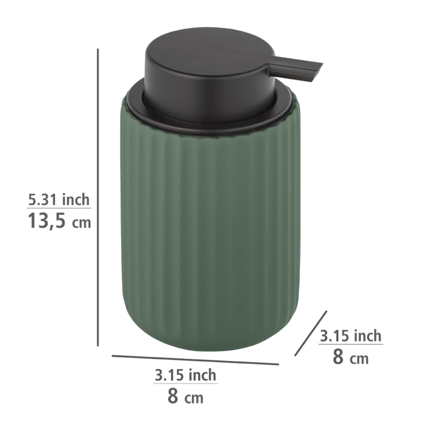WENKO 24807100 - Dispenser di sapone BELLUNO 8x13,5 cm verde/nero