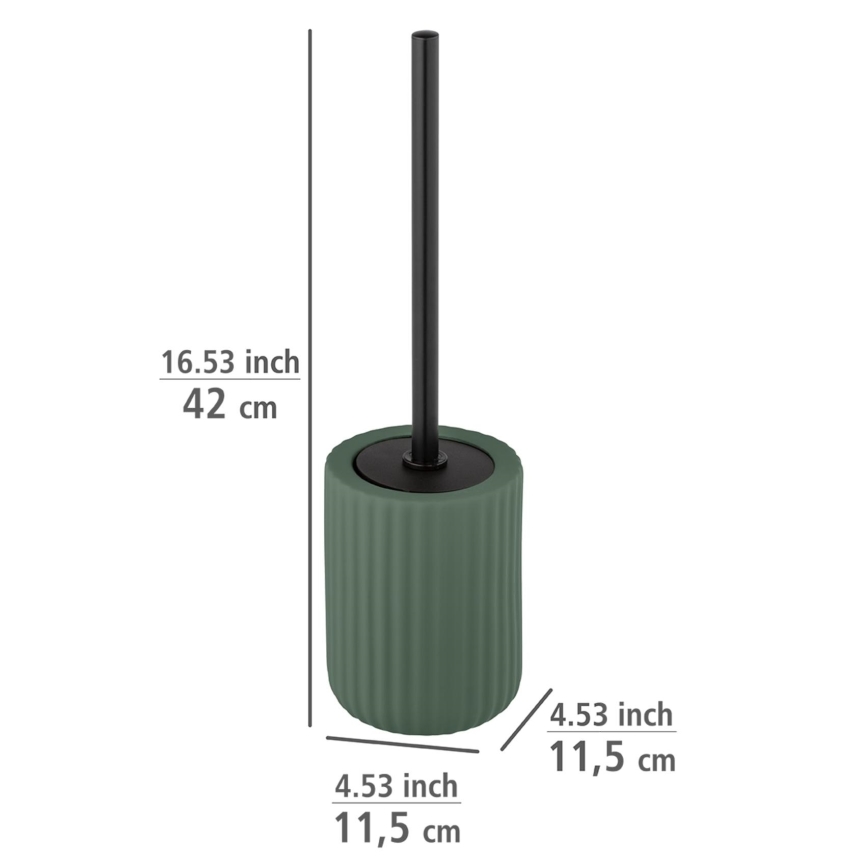 WENKO 24808100 - Scopino per WC BELLUNO 11,5 x 42 cm verde/nero