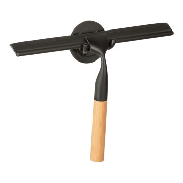 WENKO 24834100 - Raschietto in bambù 24,5x17 cm acciaio inox/nero/marrone