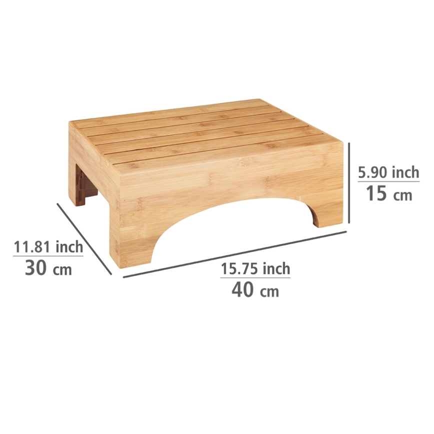 WENKO 24870100 - Sgabello BAMBUSA 40x30 cm marrone