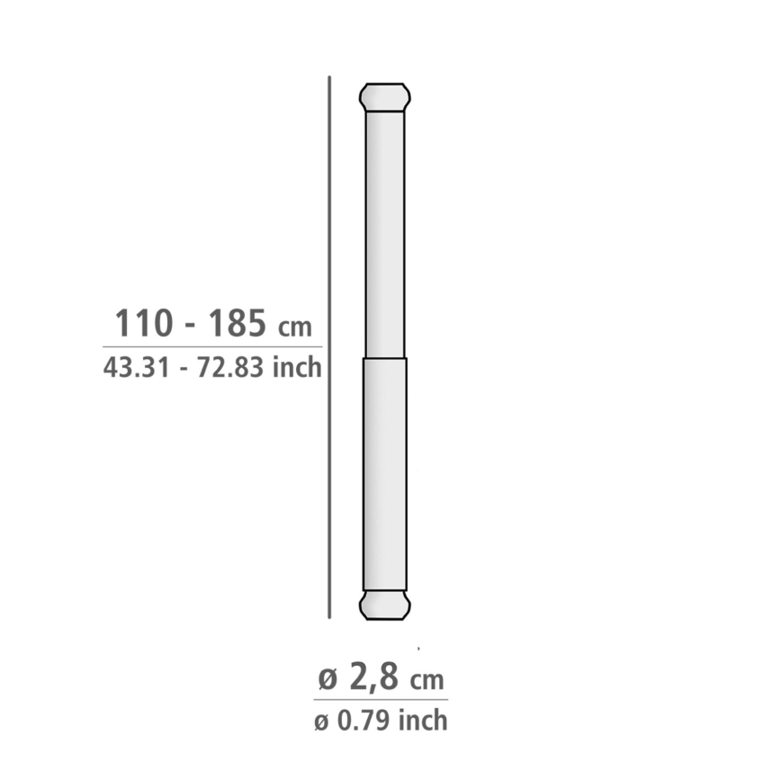 WENKO 24888100 - Asta doccia LUZ 185 x 2,8 cm acciaio inossidabile/cromo lucido