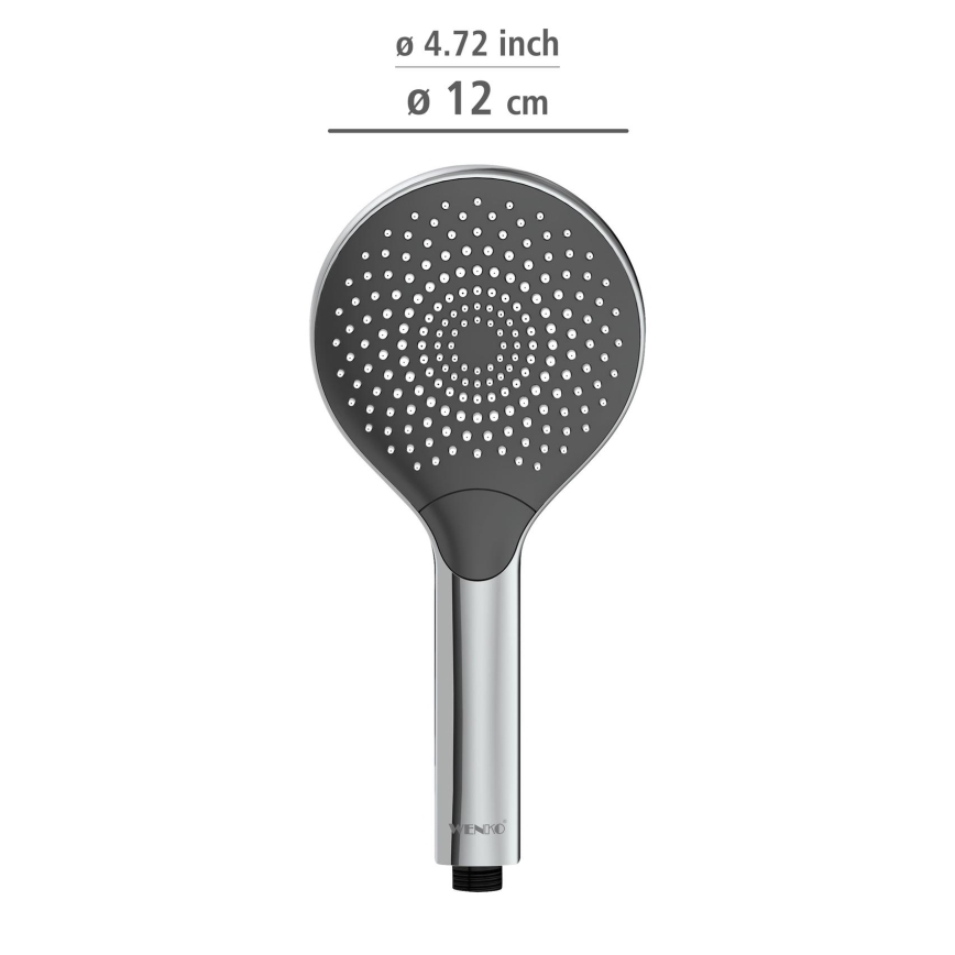 WENKO 24921100 - Soffione doccia WATERSAVING SYSTEM 12x12 cm cromo lucido/grigio