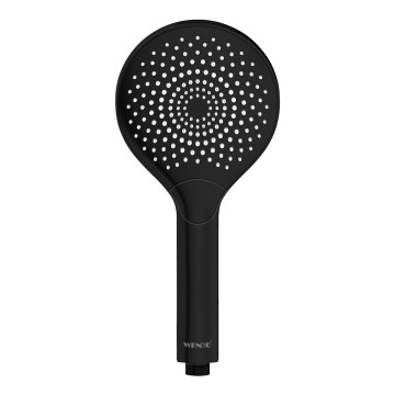 WENKO 24925100 - Soffione doccia WATERSAVING SYSTEM Ø 12 cm, nero