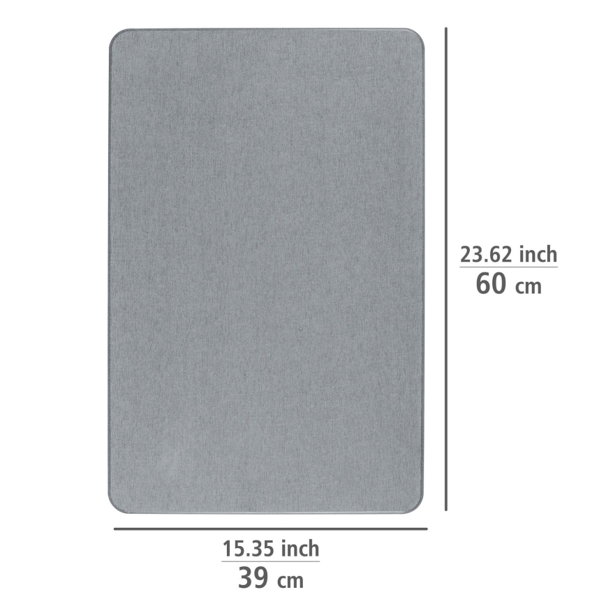 WENKO 24936100-Tappetino SIMI 39x60 cm grigio