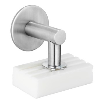 WENKO 24971100 - Portasapone TURBO-LOC 4,5 x 7 cm, argento