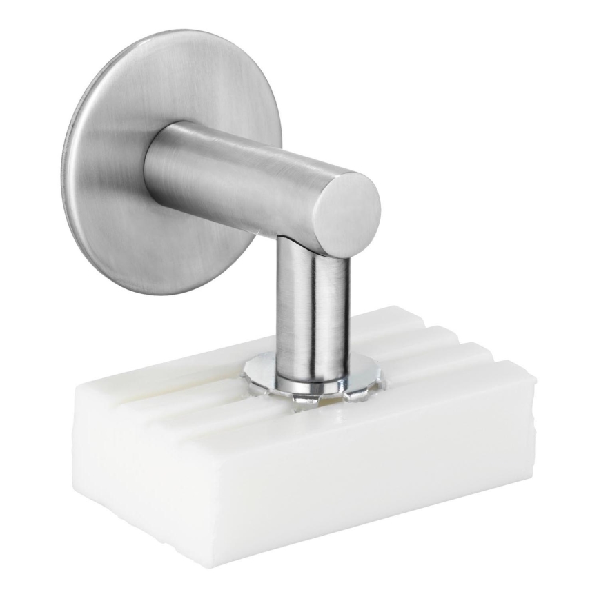 WENKO 24971100 - Portasapone TURBO-LOC 4,5 x 7 cm, argento