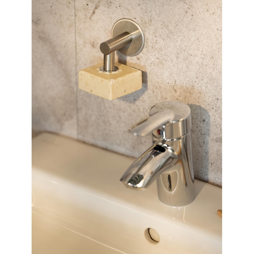 WENKO 24971100 - Portasapone TURBO-LOC 4,5 x 7 cm, argento