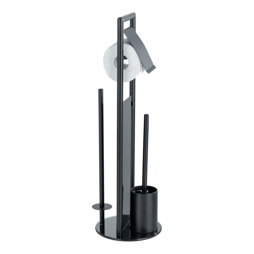 WENKO 24982800 - Set WC RAVINA 20x70 cm acciaio inox/nero
