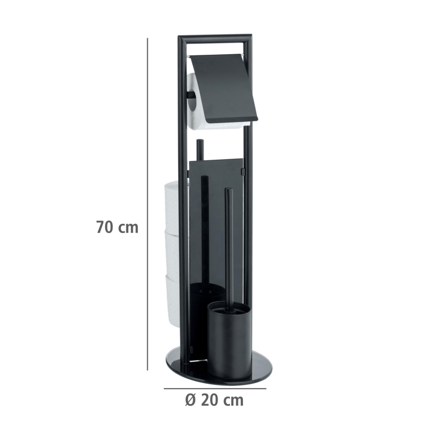 WENKO 24982800 - Set WC RAVINA 20x70 cm acciaio inox/nero