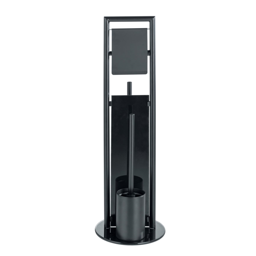 WENKO 24982800 - Set WC RAVINA 20x70 cm acciaio inox/nero