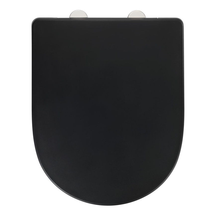 WENKO 24989100-WC sedile per WC EXCLUSIVE 36,5x45 cm nero/argento