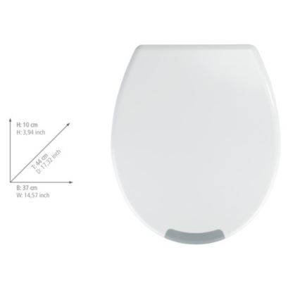 WENKO 25005100-Sedile WC SECURA 37x44 cm bianco/grigio