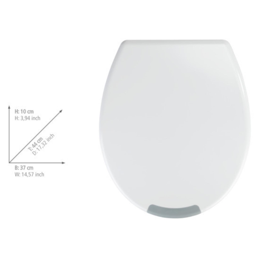 WENKO 25005100-Sedile WC SECURA 37x44 cm bianco/grigio