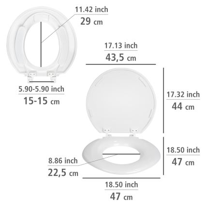 WENKO 25112100-WC sedile TORINO 44x43,5 cm bianco