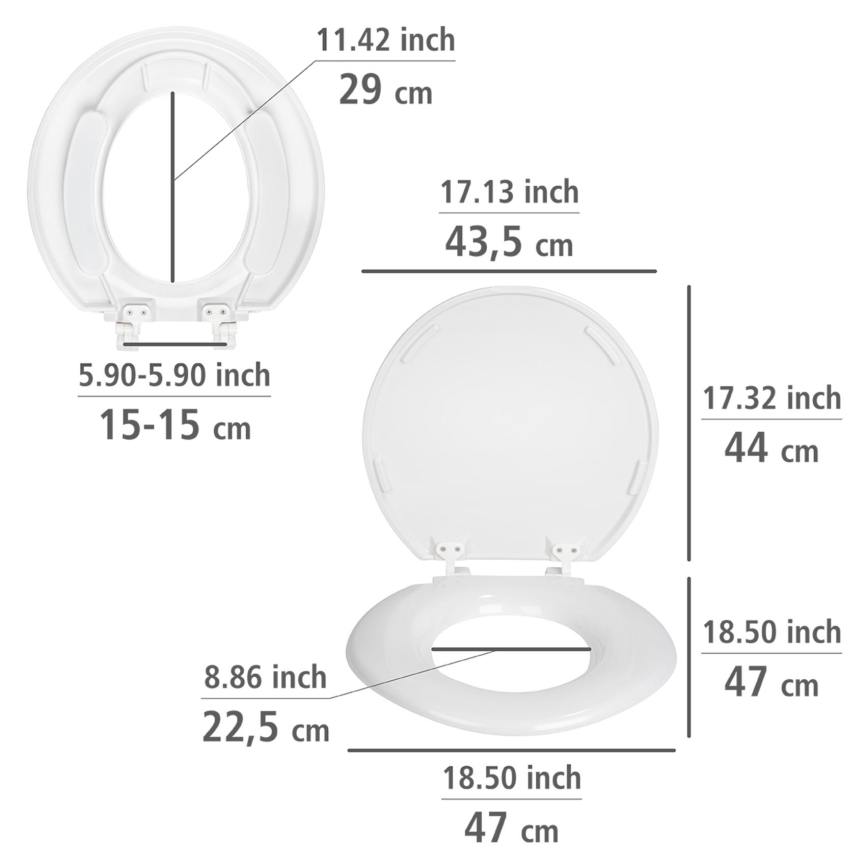 WENKO 25112100-WC sedile TORINO 44x43,5 cm bianco