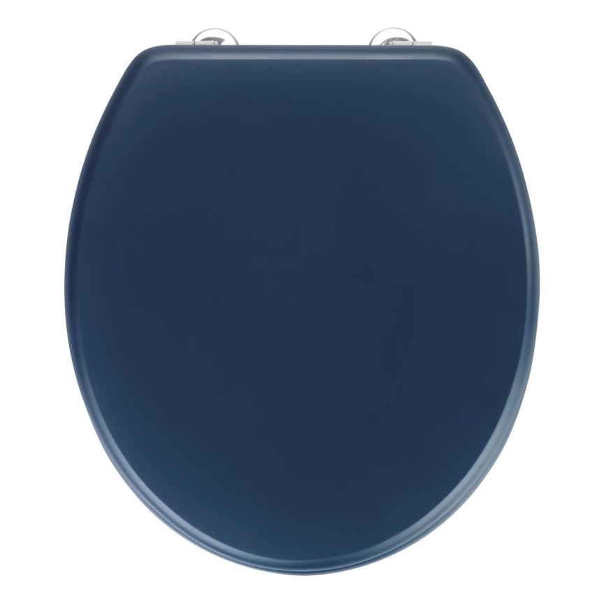 WENKO 25172100-WC sedile WC PRIMA 37x41 cm blu/argento